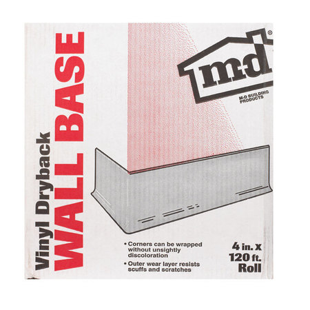 M-D VINYL WALLBASE4""X120'GRY 75499